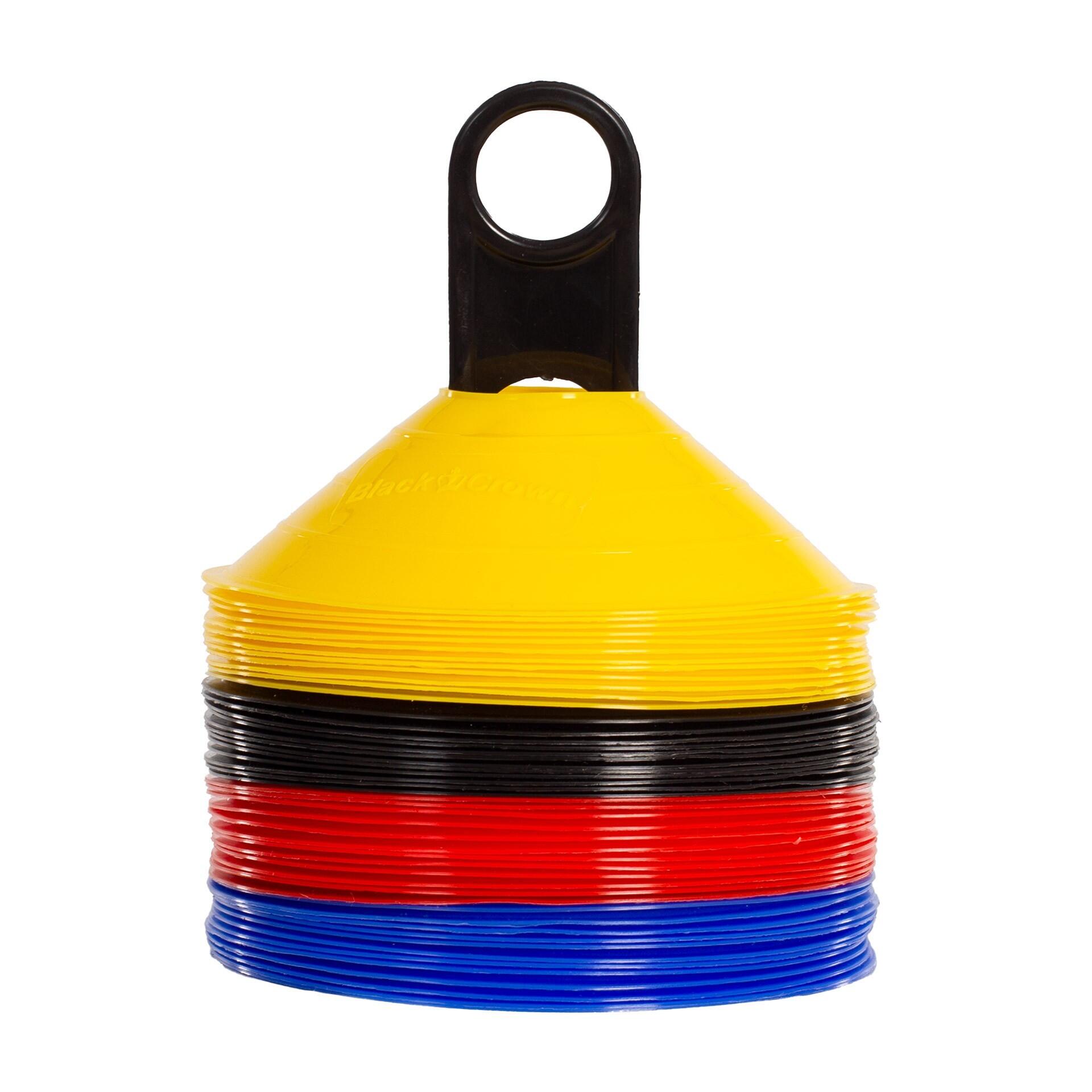 Zestaw 48 wielokolorowych stożków treningowych PVC