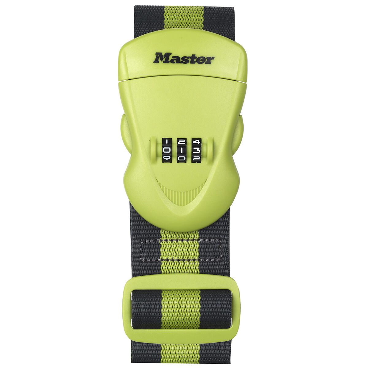 Pas bagażowy z kłódką na szyfr Master Lock 4701EURDGRN, kolor zielony