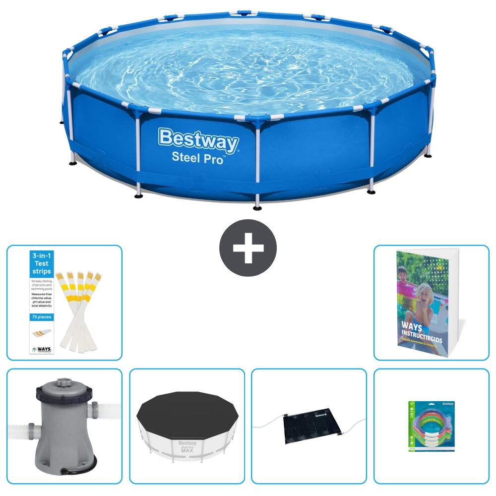 BESTWAY Basen Steel Pro Okrągły - 366x76 cm - 7-częściowy S211