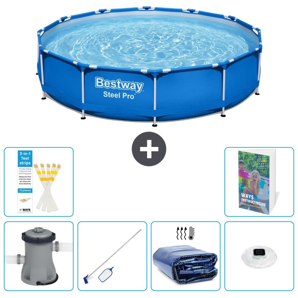 BESTWAY Basen Steel Pro Okrągły - 305x76 cm - 7-częściowy S305