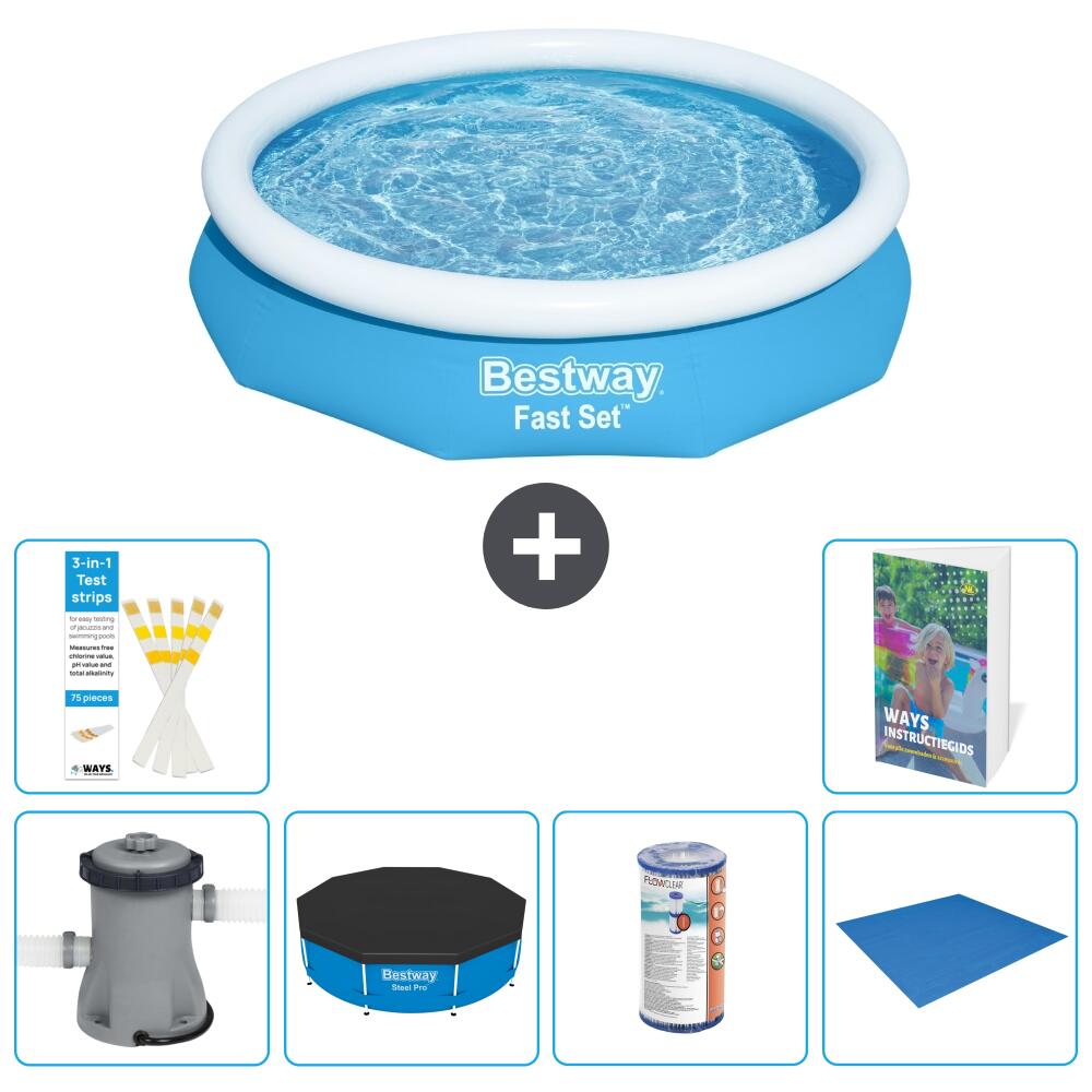 BESTWAY Basen Fast Set Okrągły - 305x66 cm - 7-częściowy S341