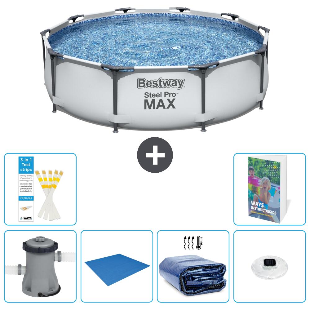 BESTWAY Basen Steel Pro MAX Okrągły - 305x76 cm - 7-częściowy S272