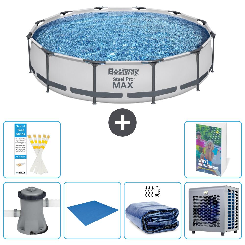 BESTWAY Basen Steel Pro MAX Okrągły - 366x76 cm - 7-częściowy S278