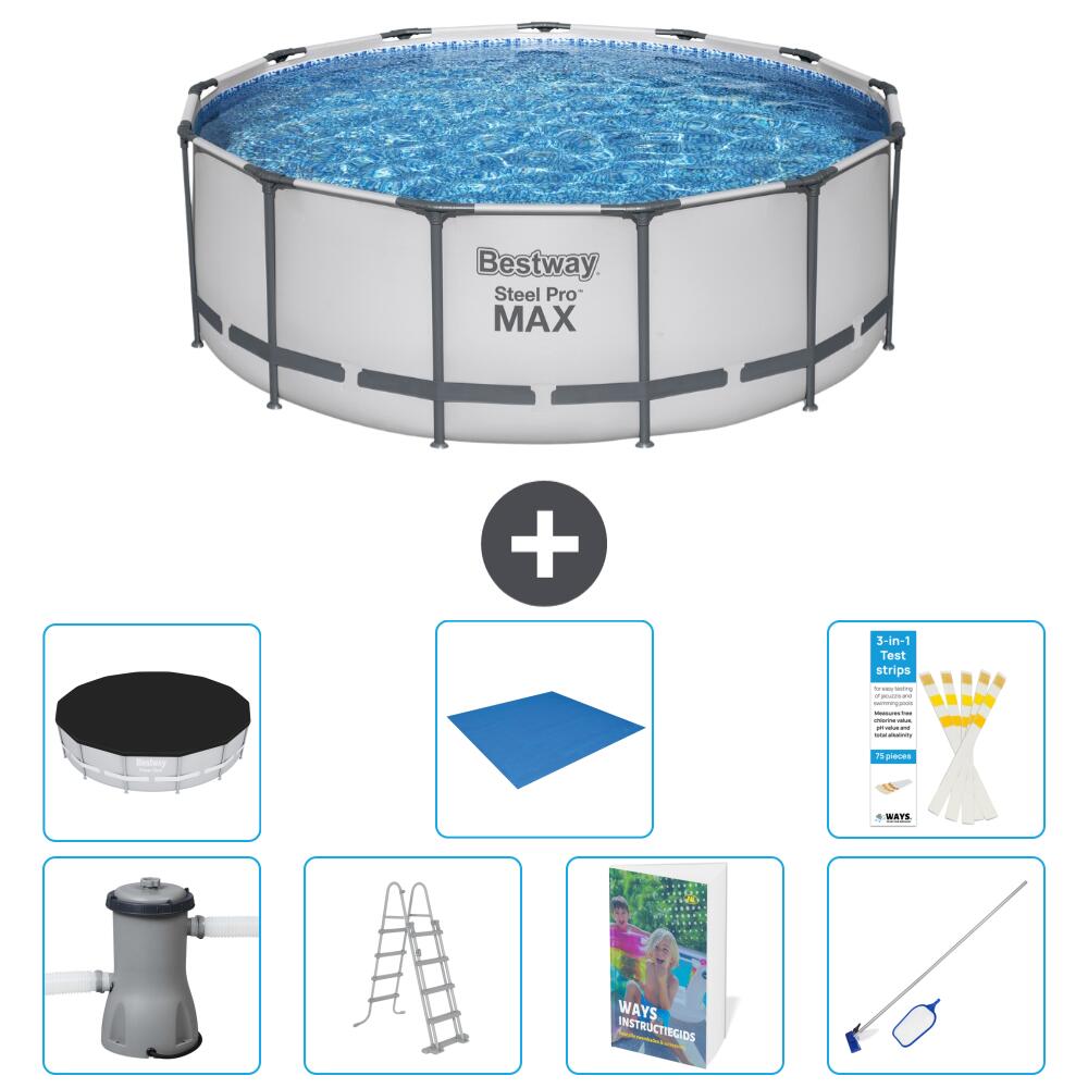 BESTWAY Basen Steel Pro MAX Okrągły - 427x84 cm - 8-częściowy S573