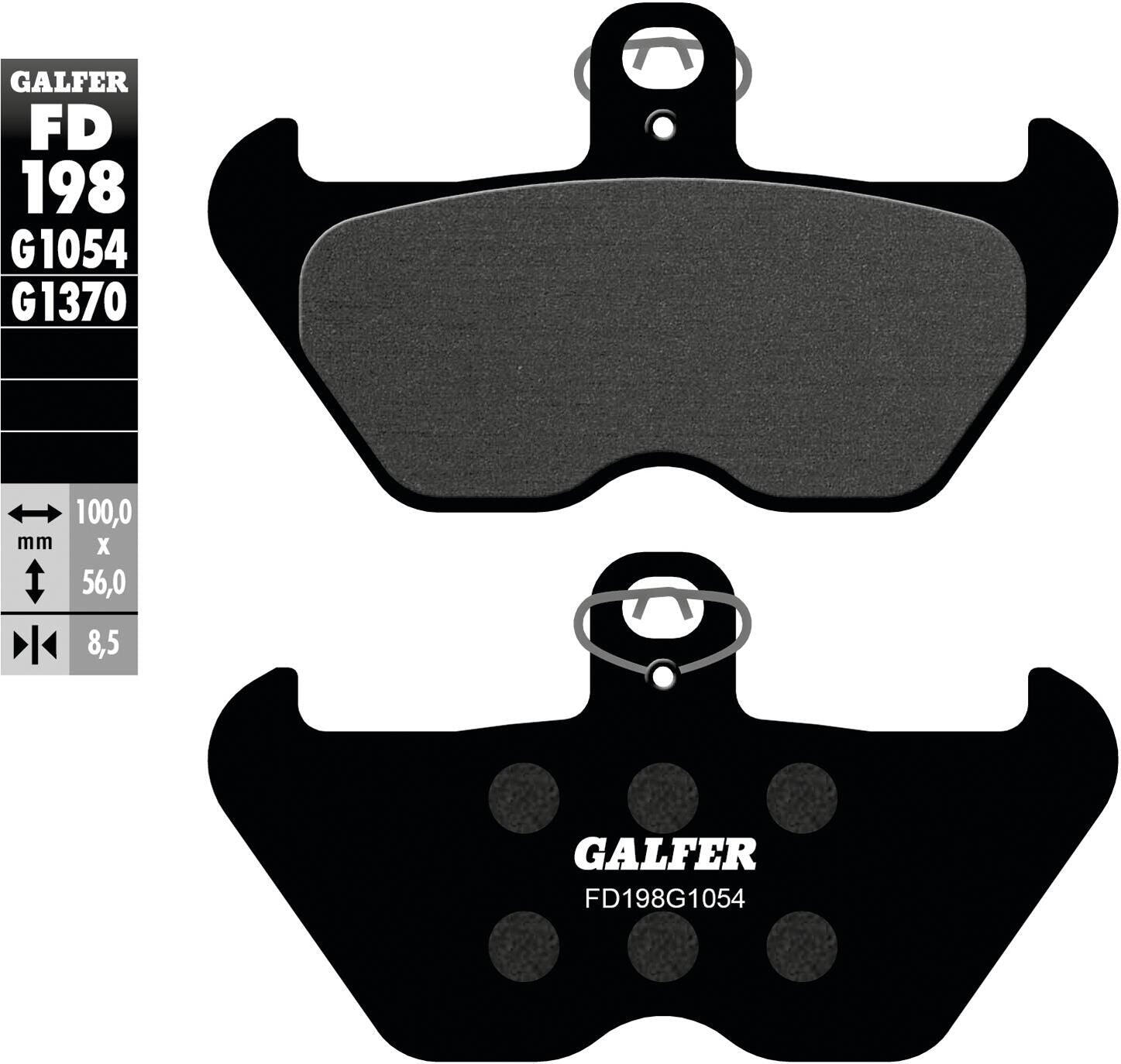 GALFER FD198 klocki hamulcowe ECE R90 100 x 56 mm
