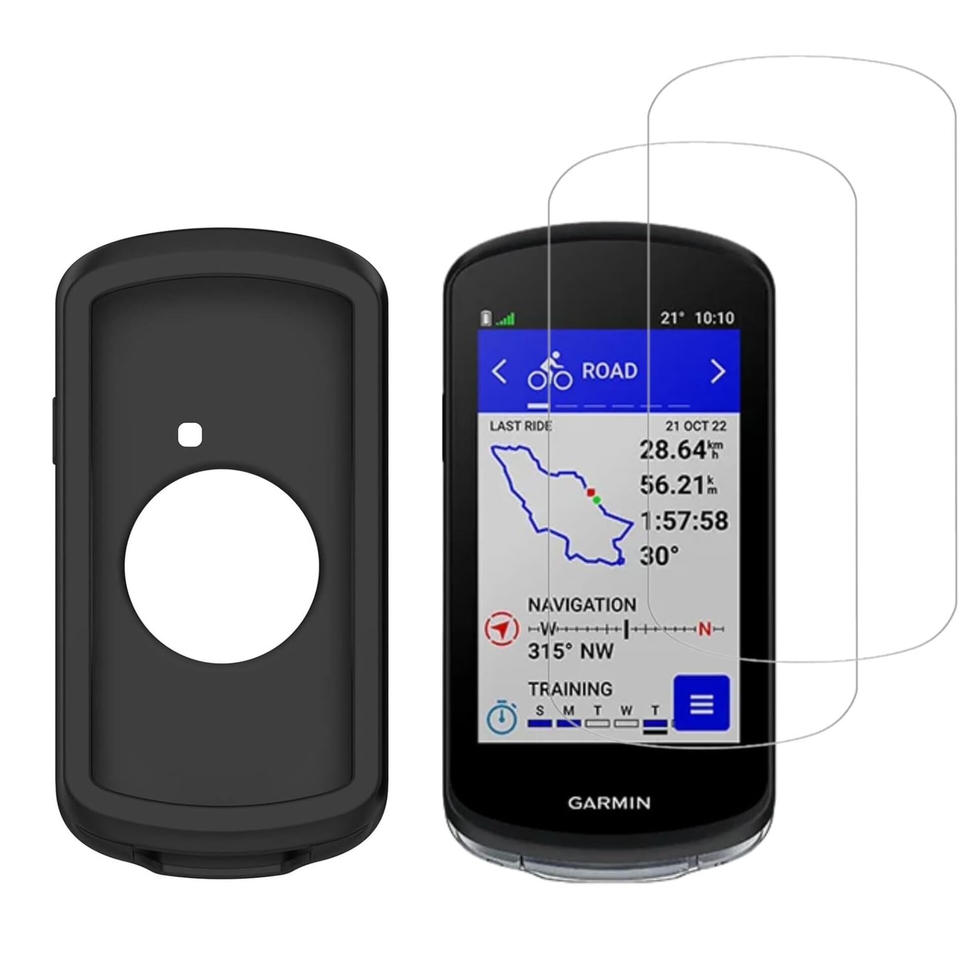 Etui silikonowe + 2 szkła hartowane do Garmin Edge 1040