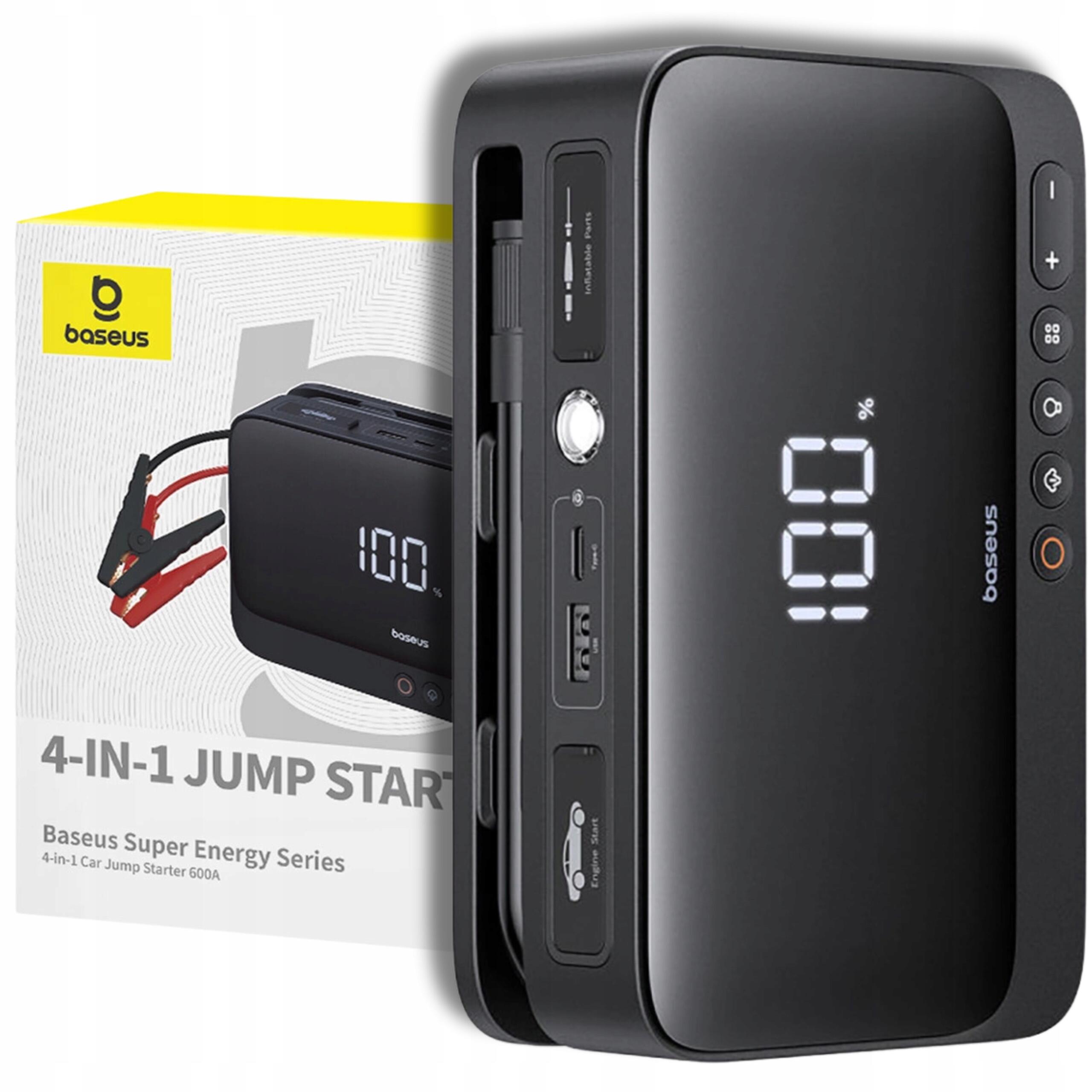 Baseus jump starter 600a rozruch power booster powerbank 6000 mah kompresor