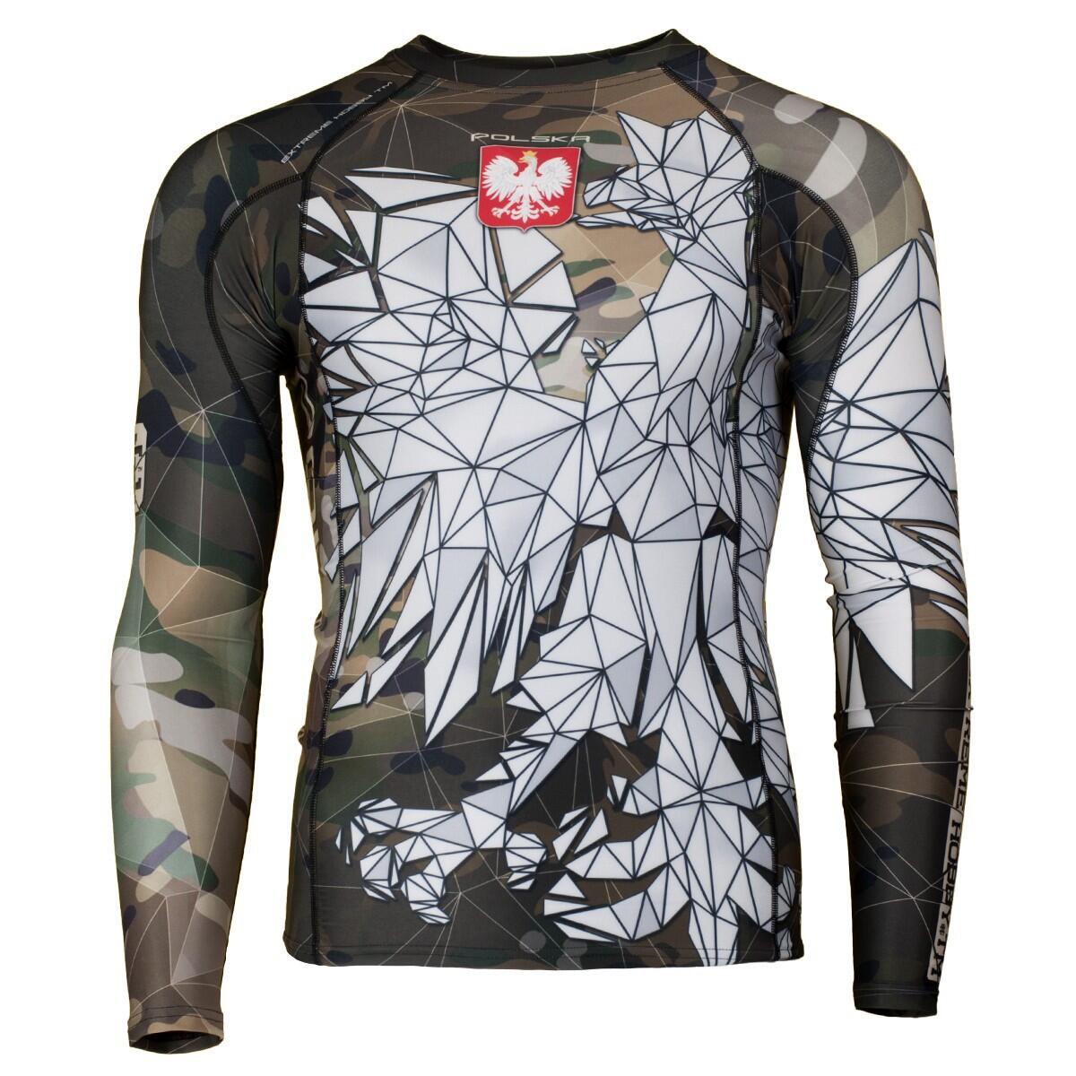 Koszulka sportowa męska Rashguard do MMA EXTREME HOBBY POLAND CAMO