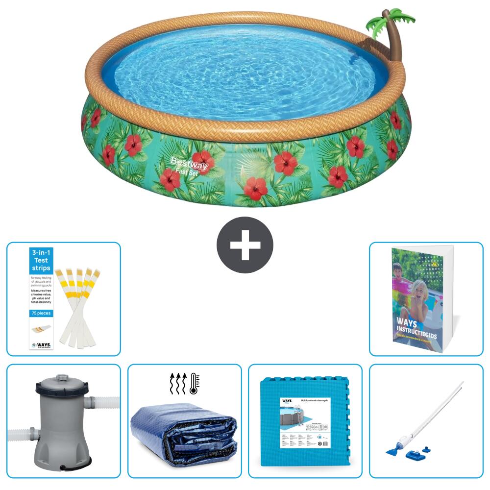 BESTWAY Basen Fast Set Okrągły - 457x84 cm - 7-częściowy S319