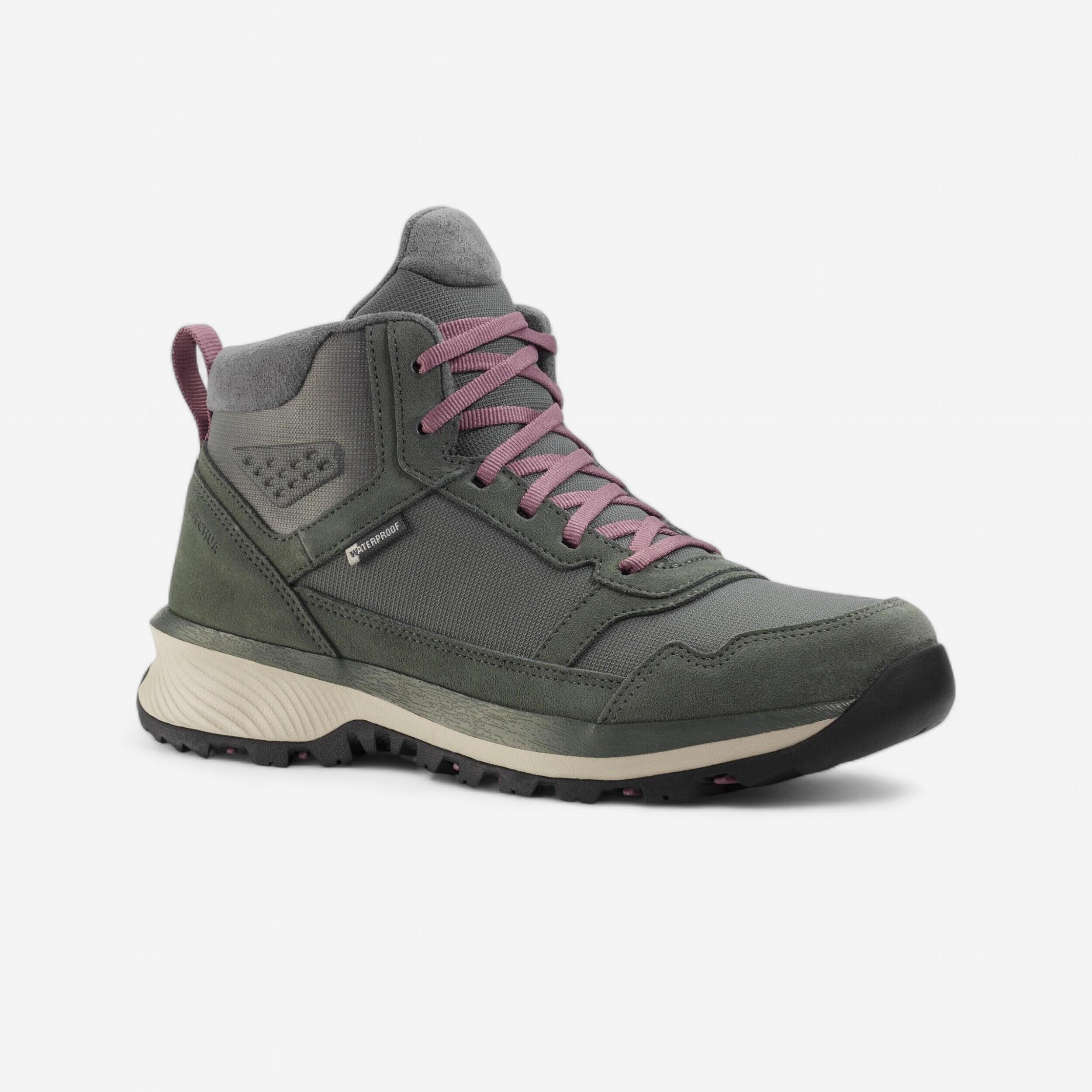 Buty turystyczne damskie Quechua NH500 skóra wodoodporne