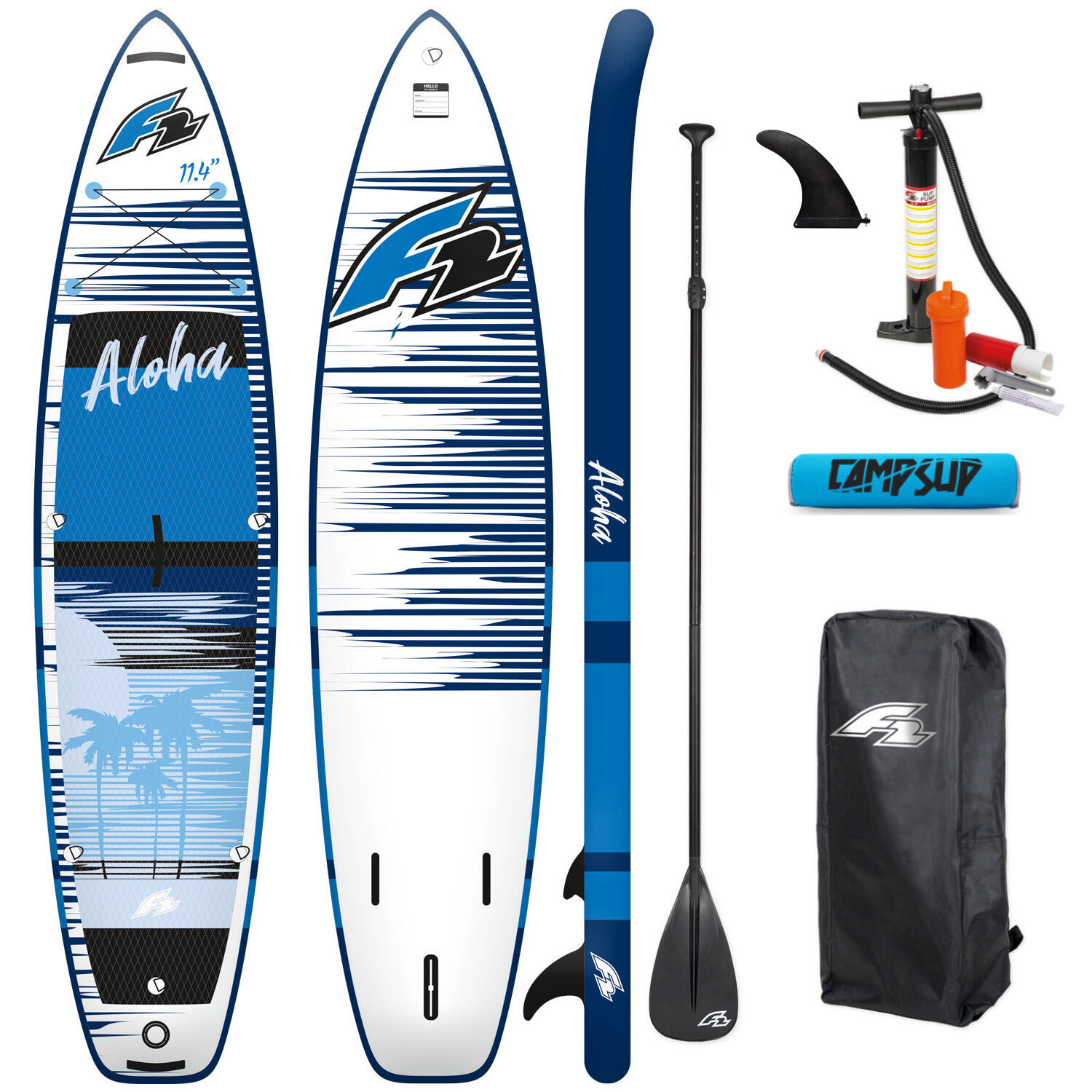 Deska SUP Pompowana F2 Aloha 11'4 347cm Blue + Bojka na wiosło