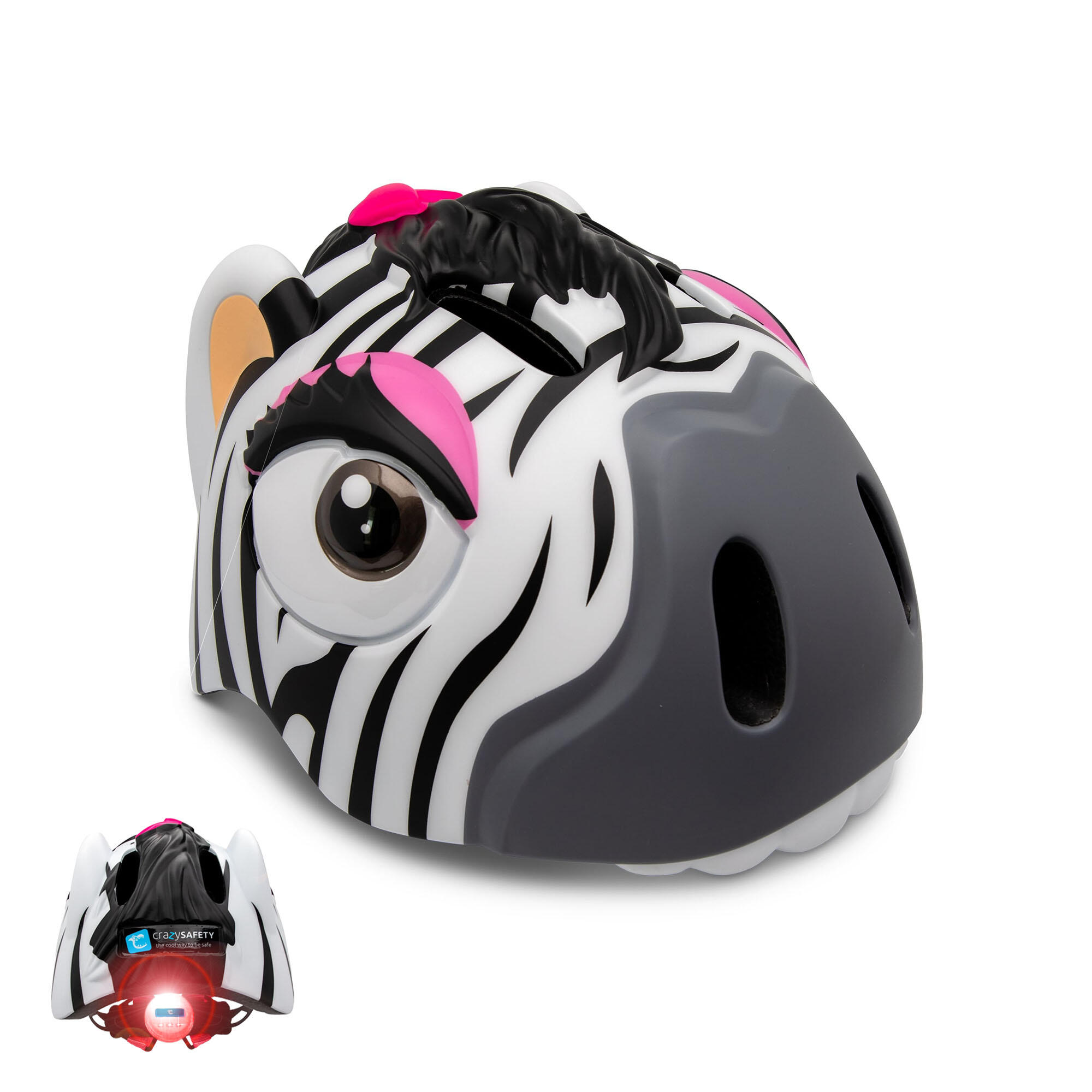 Kask Rowerowy dla dzieci | Biała Zebra| Crazy Safety | Certyfikowany