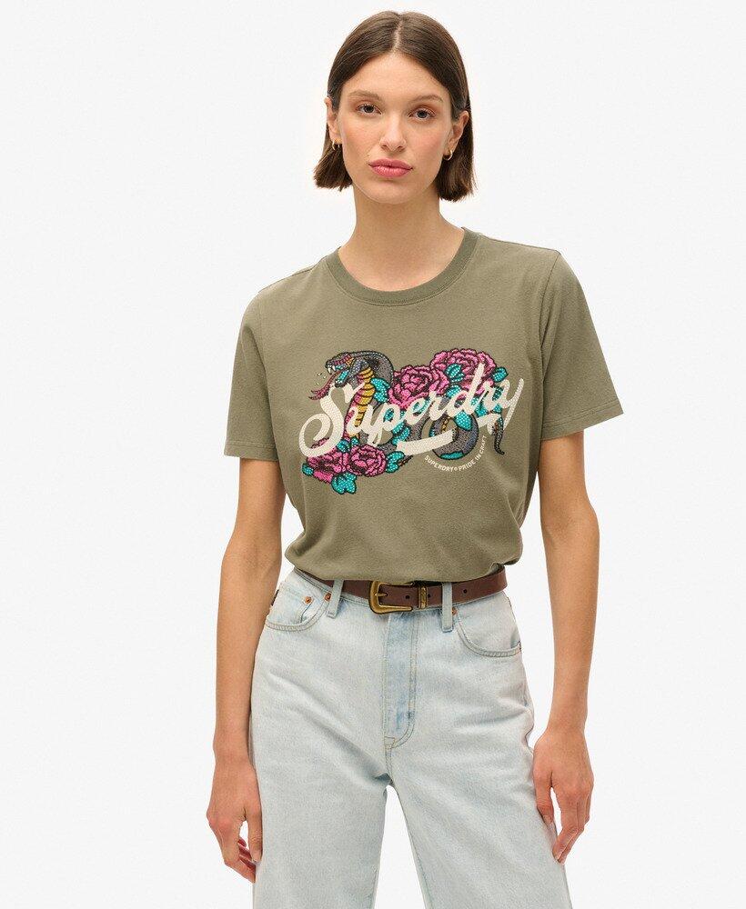 Damska koszulka na co dzień Superdry Tattoo Script