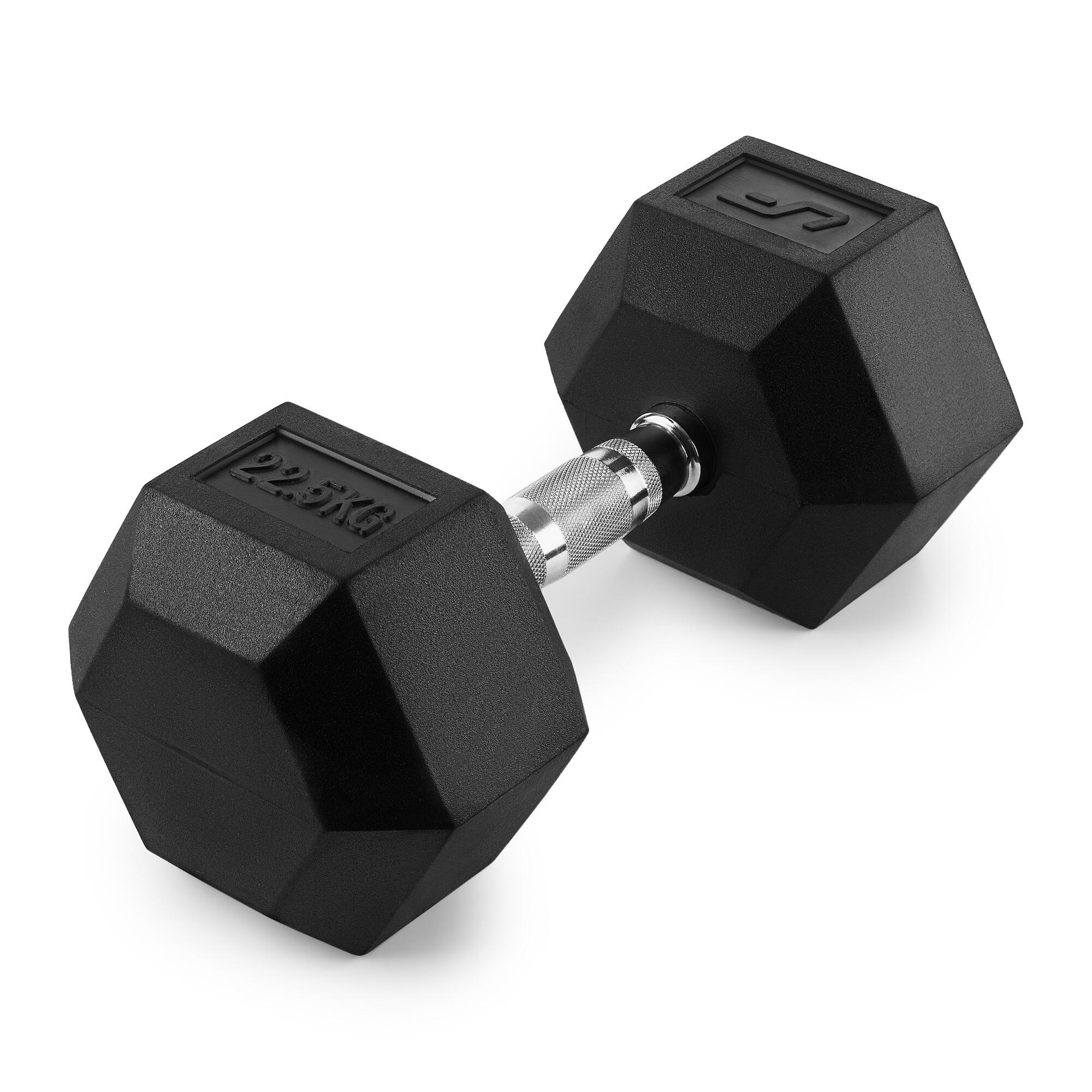 Hantla żeliwna gumowana HEX 22.5 kg