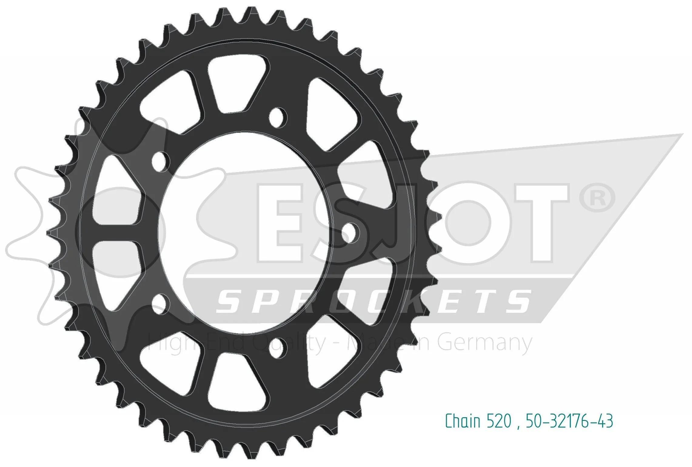 ESJOT zębatka 520 43 zęby stal czarny