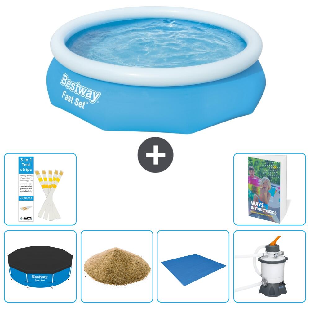 BESTWAY Basen Fast Set Okrągły - 305x76 cm - 7-częściowy S158