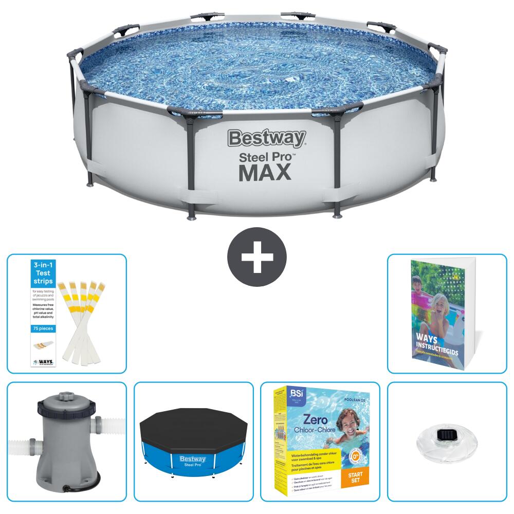 BESTWAY Basen Steel Pro MAX Okrągły - 305x76 cm - 7-częściowy S178