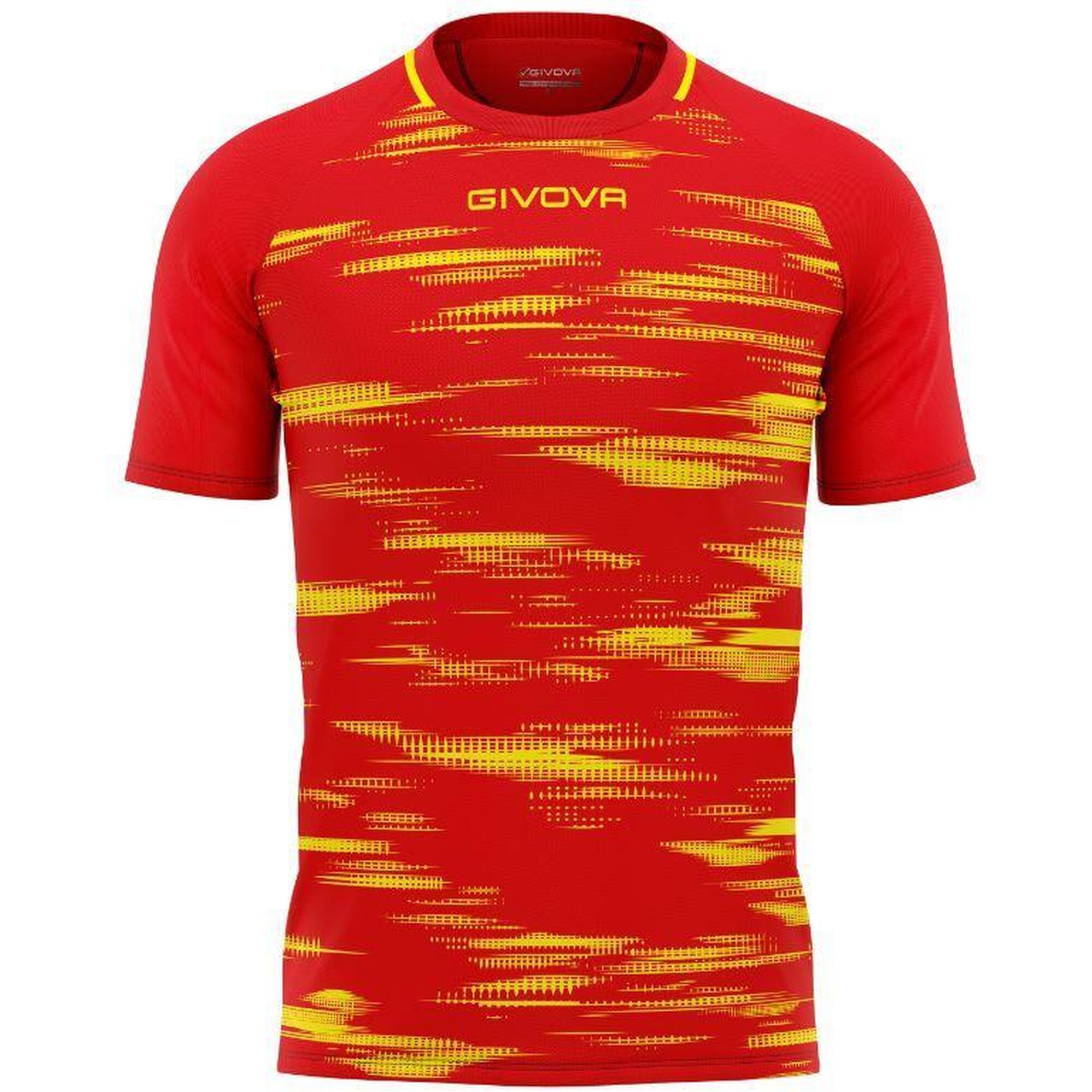 Koszulka sportowa Givova Pixel w kolorze czerwono-żółtym dla mężczyzn