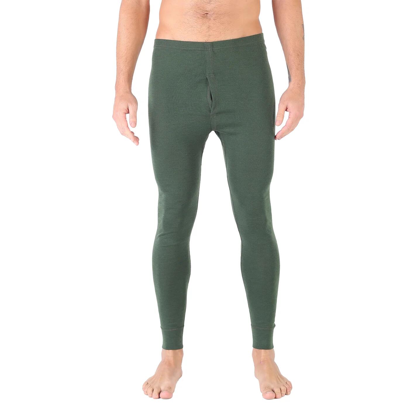 Atlas - Męskie Leginsy z 100% Wełny Merino (195 g/m²) S, Ciemnozielony
