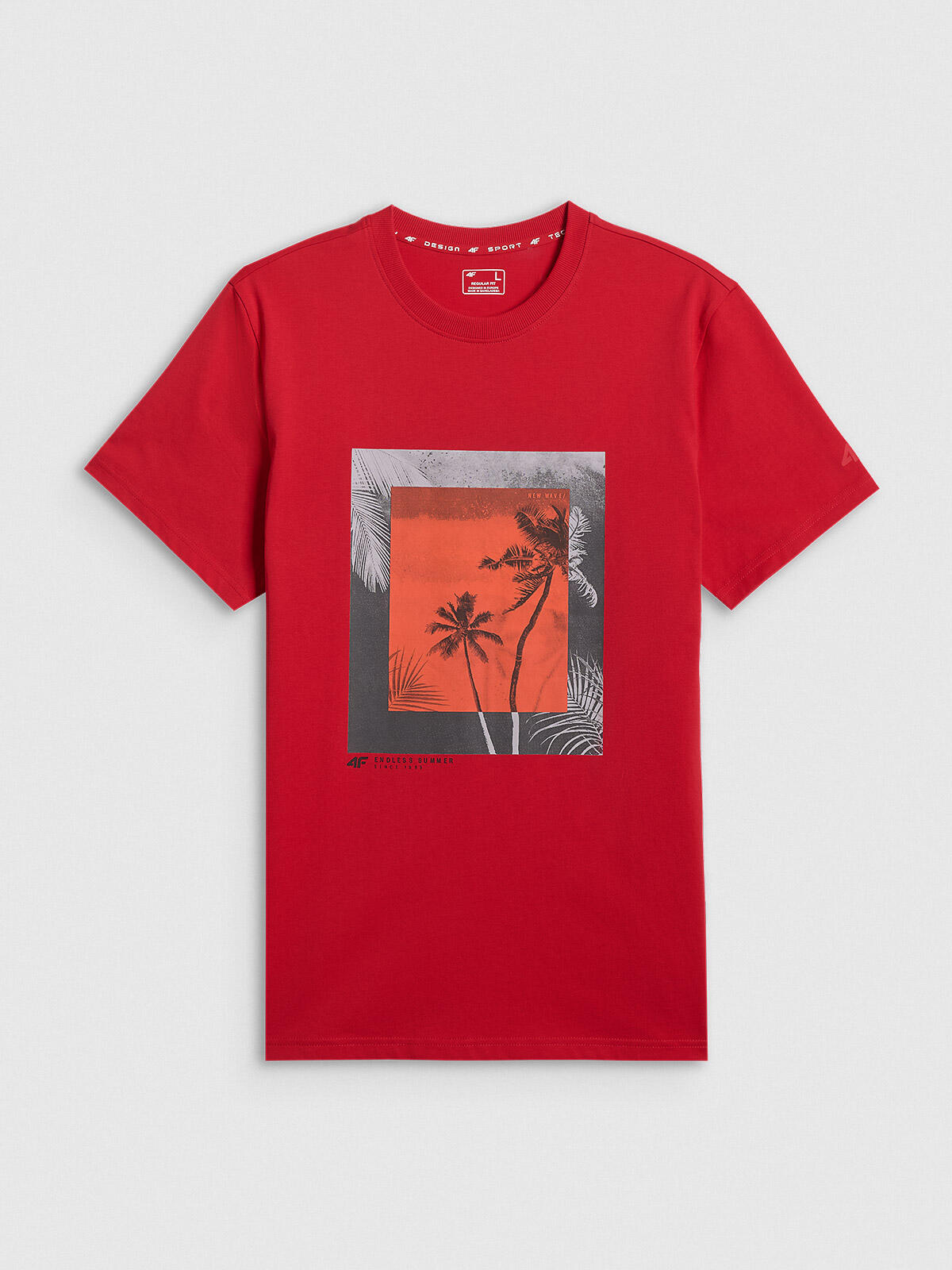 T-shirt regular z nadrukiem męski 4F 4FWSS26TTSHM3034