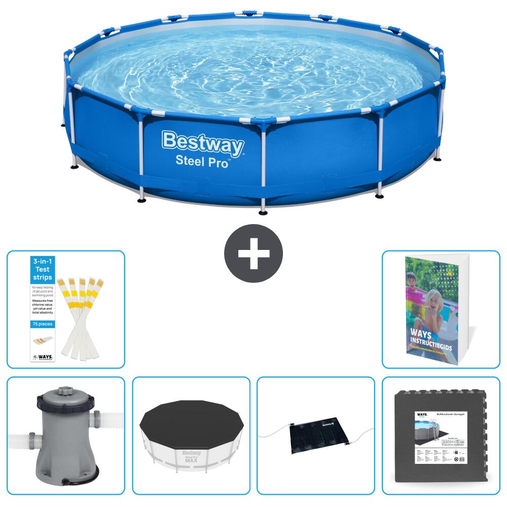 BESTWAY Basen Steel Pro Okrągły - 366x76 cm - 7-częściowy S195