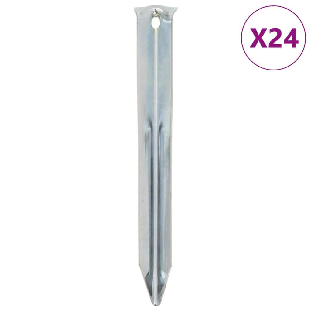VidaXL Kołki do namiotu 24 szt. Ø20 mm x 17 cm stal ocynkowana