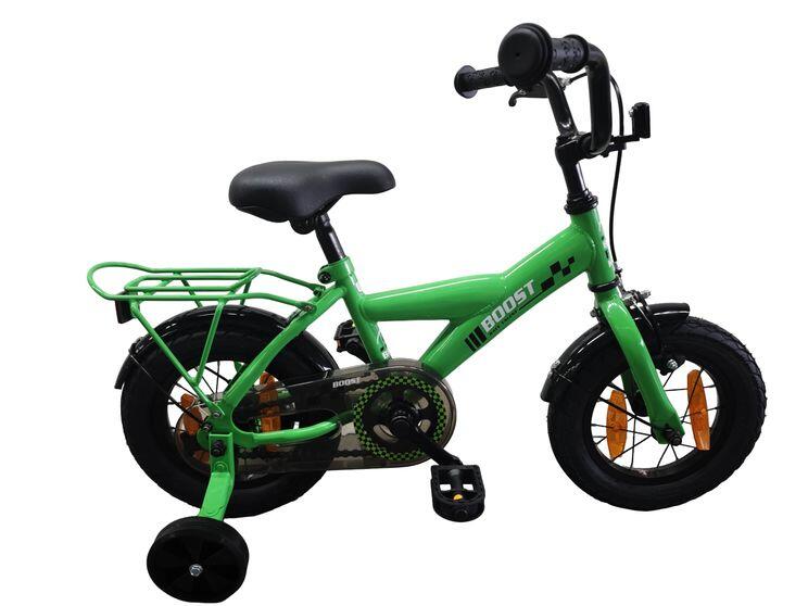 Rower dziecięcy Bikefun Boost 12 cali - zielony z kółkami