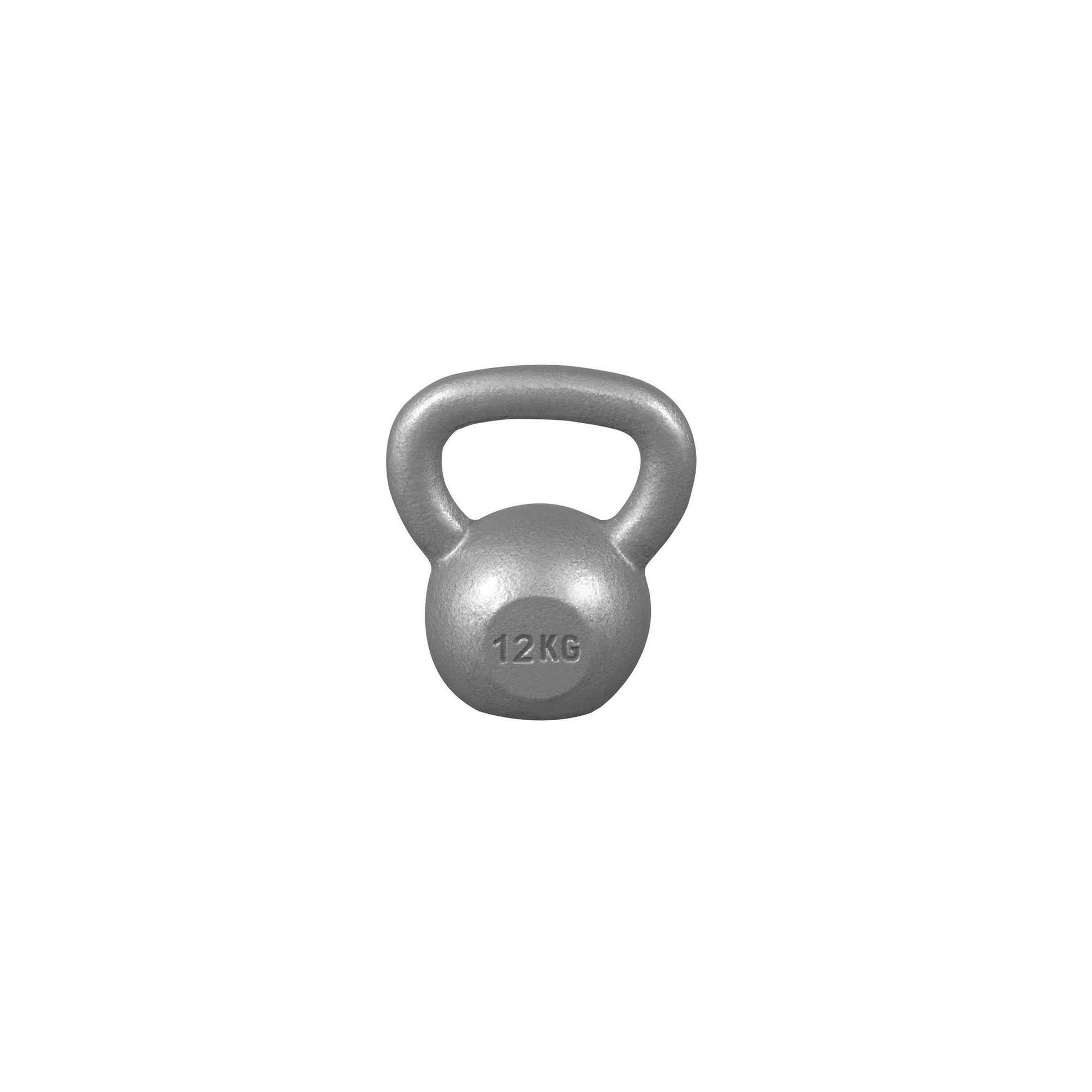 Kettlebell (2-32 kg) żeliwny treningowy srebrny Gorilla Sports trening siłowy