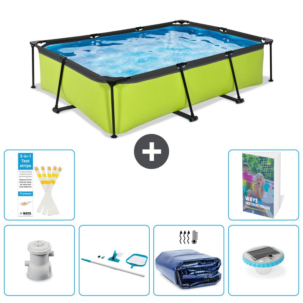 EXIT TOYS Basen Prostokątny - 300x200x65 cm - 7-częściowy S305