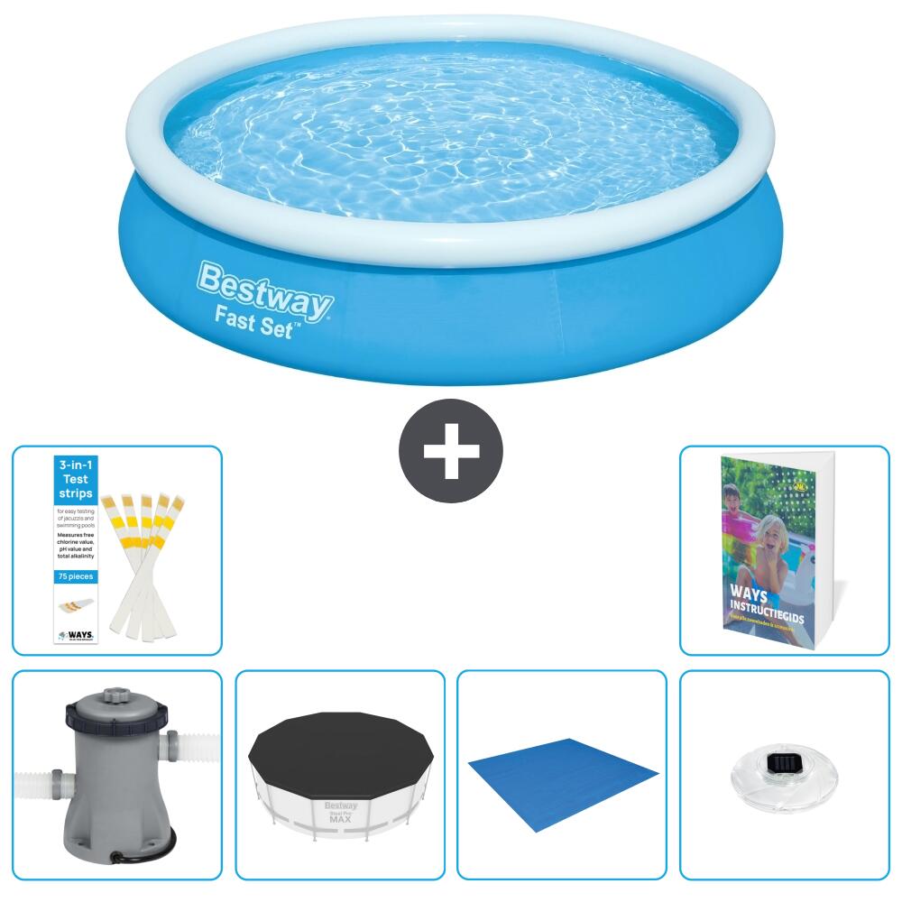 BESTWAY Basen Fast Set Okrągły - 366x76 cm - 7-częściowy S248
