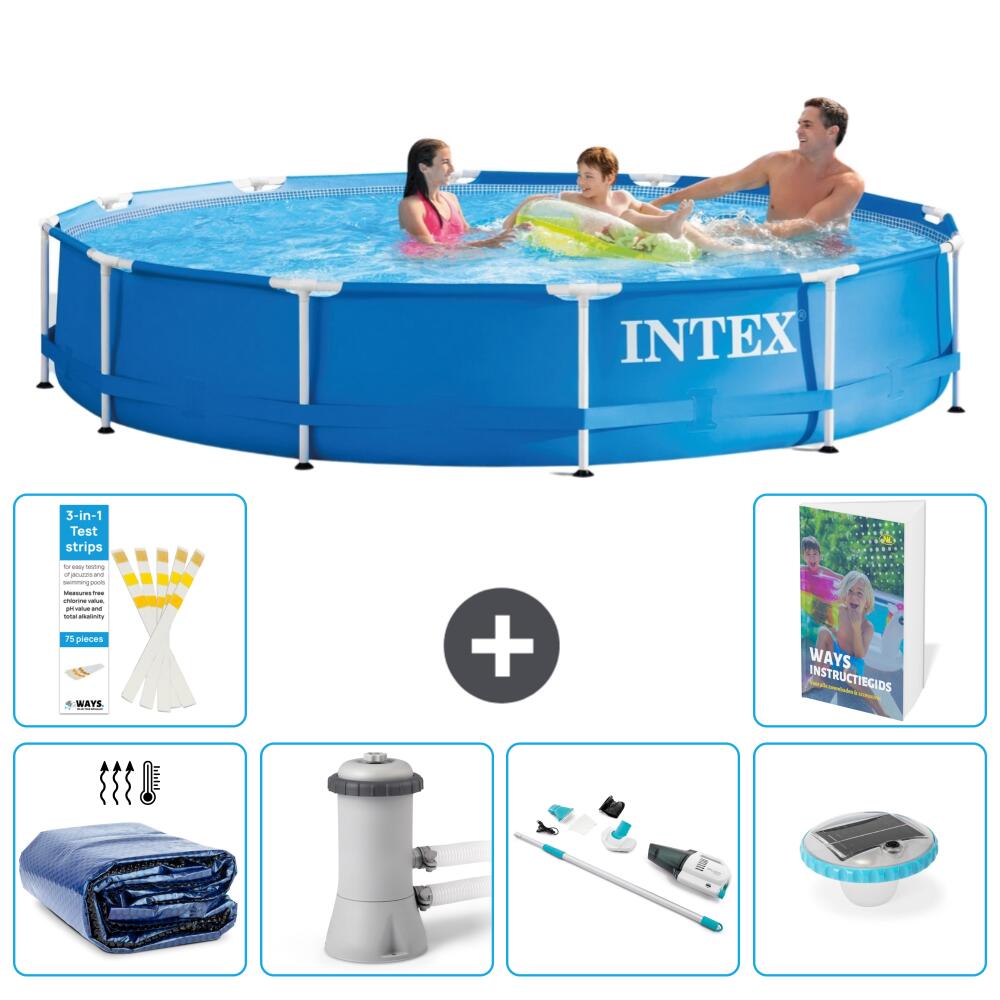 INTEX Basen ze stelażem Okrągły - 366x76 cm - 7-częściowy S81