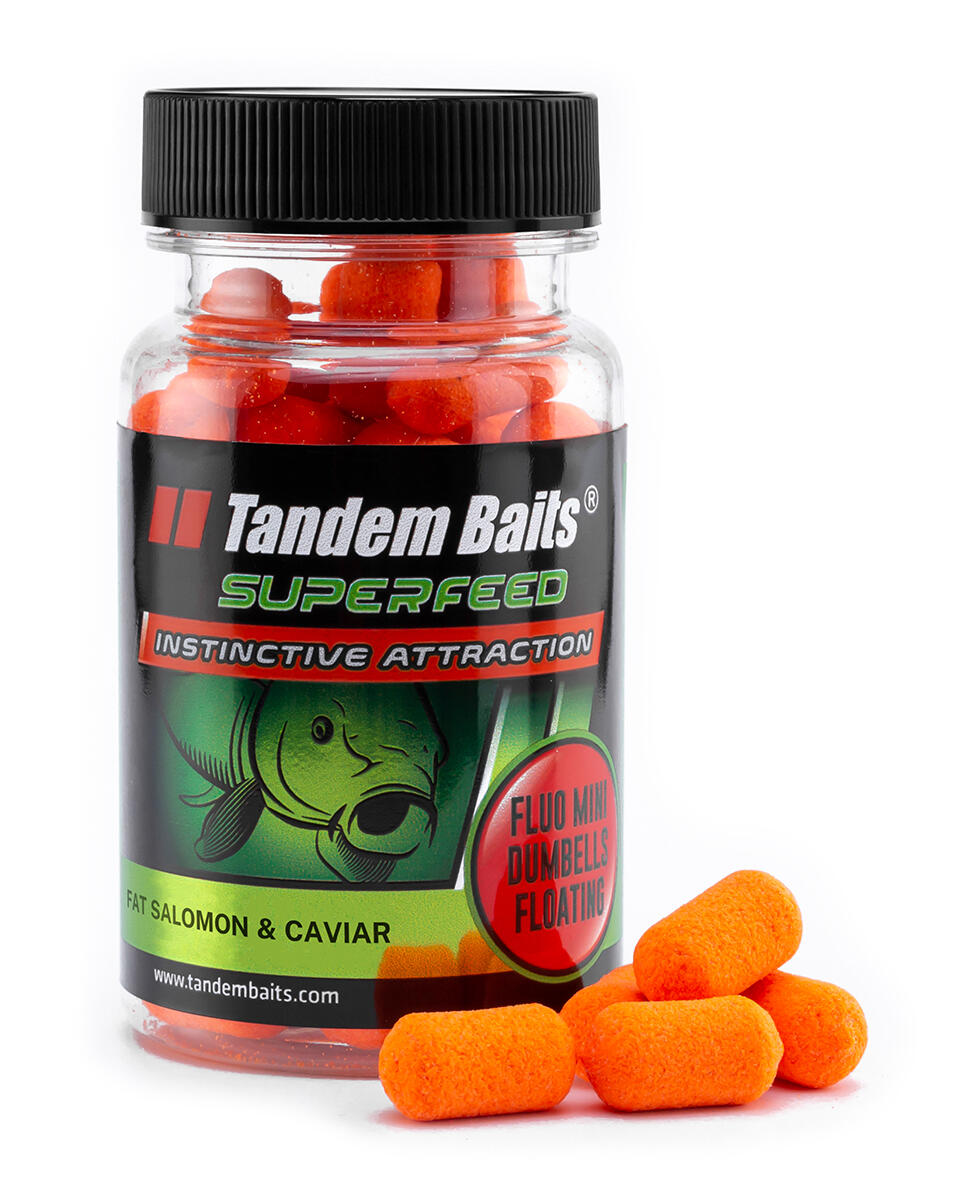 Pływające Mini Dumbells SuperFeed Fluo 30g Fatty Salmon & Caviar