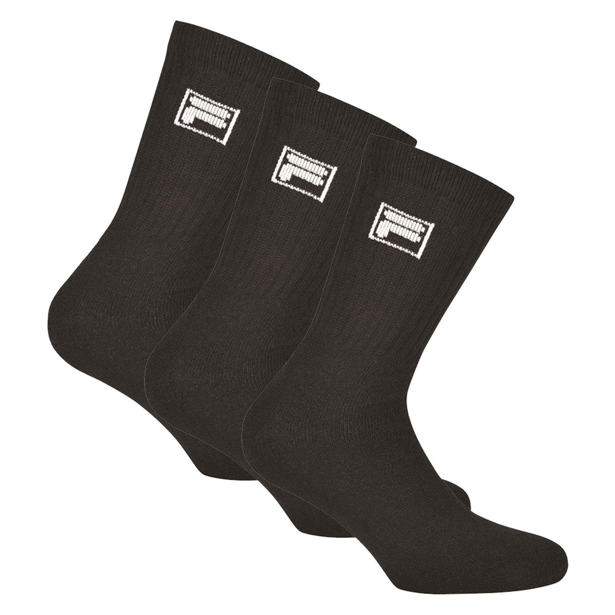 3-pak skarpet unisex Fila Crew Tennis w kolorze czarnym, 39-42