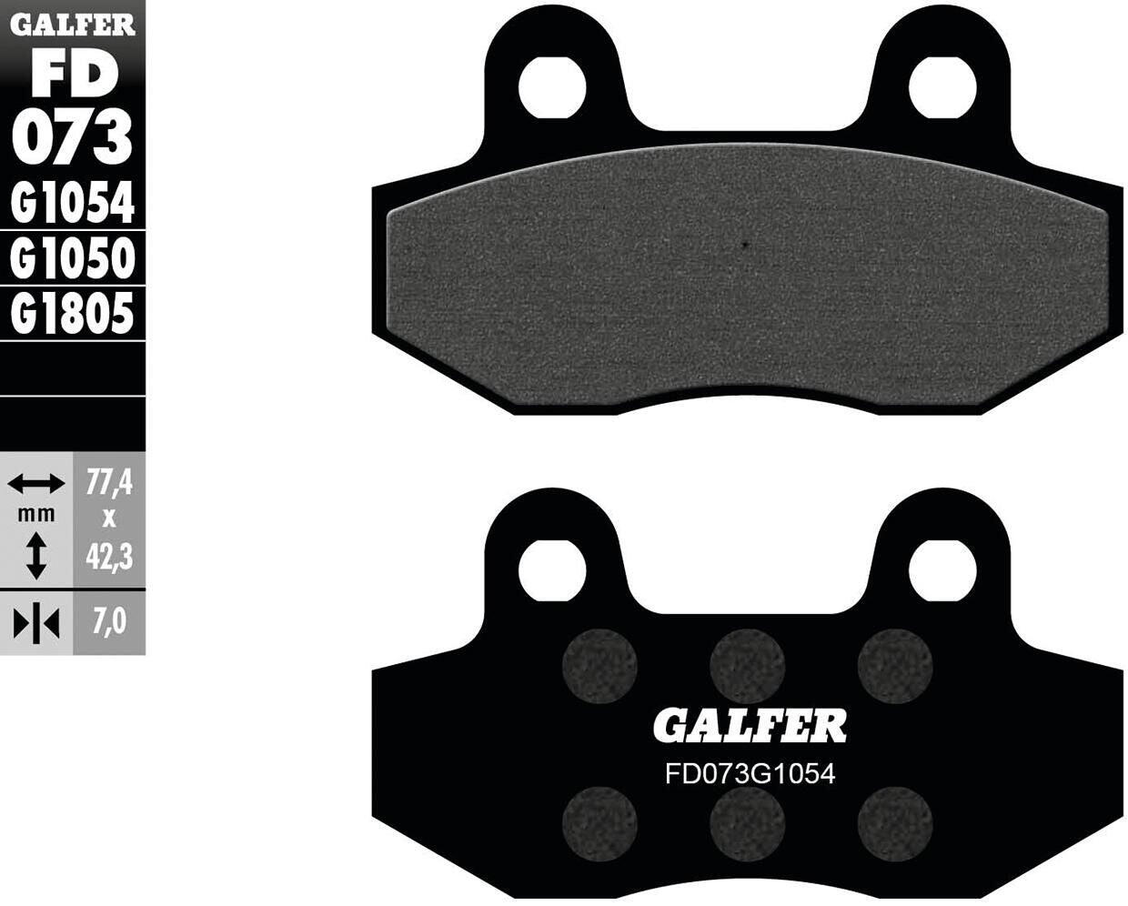 Klocki hamulcowe GALFER FD073 (G1054) 77,4×42,3 mm
