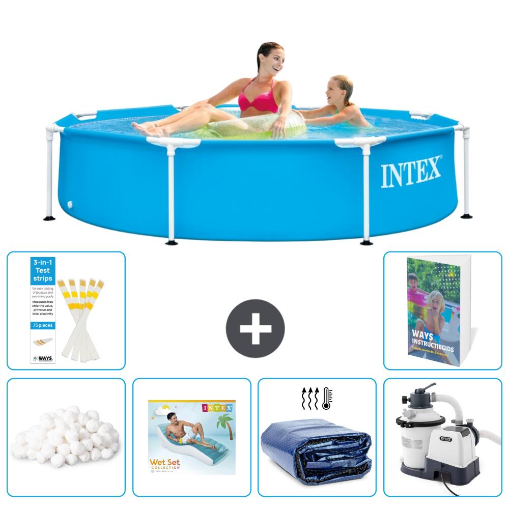 INTEX Basen ze stelażem Okrągły - 244x51 cm - 7-częściowy S5