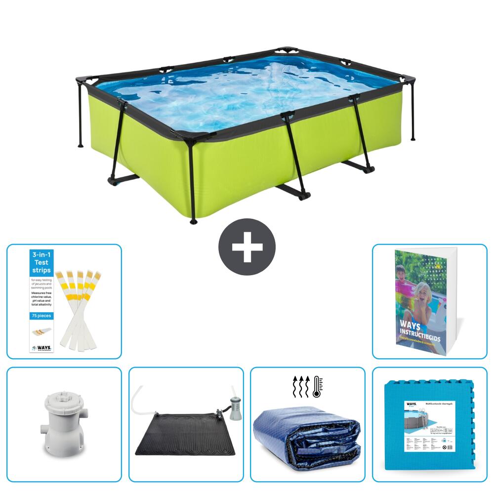 EXIT TOYS Basen Prostokątny - 220x150x65 cm - 7-częściowy S340