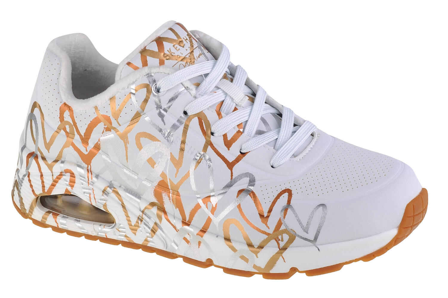 Buty do chodzenia sneakersy damskie Skechers Uno-Metallic Love
