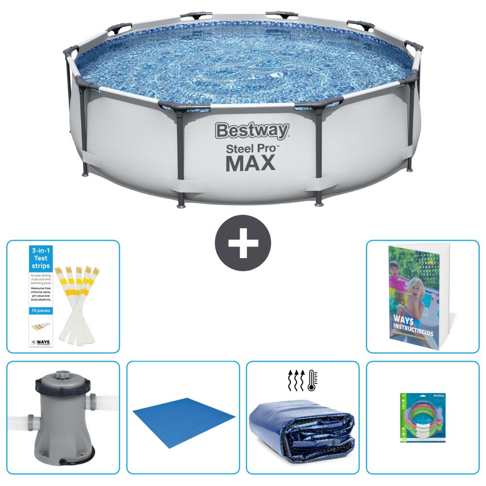 BESTWAY Basen Steel Pro MAX Okrągły - 305x76 cm - 7-częściowy S220