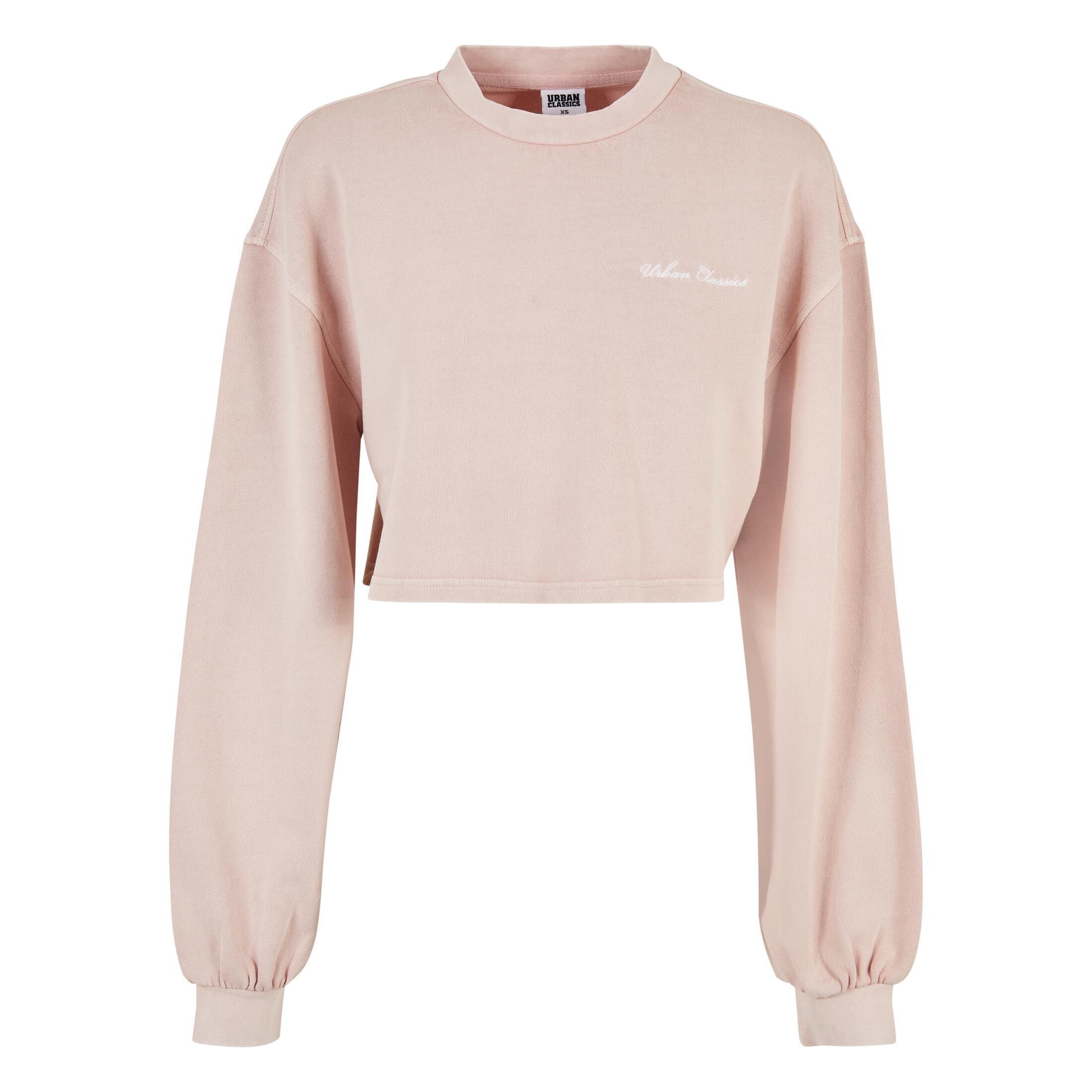 Bluza kołnierz rong krótka frotte z małymi haftami dla kobiet Urban Classics