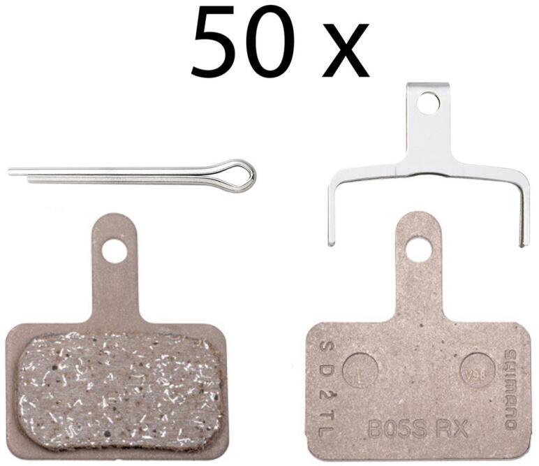 Żywiczne klocki hamulcowe i sprężyna z trzpieniem typu 3 Shimano B05S-RX (x50)