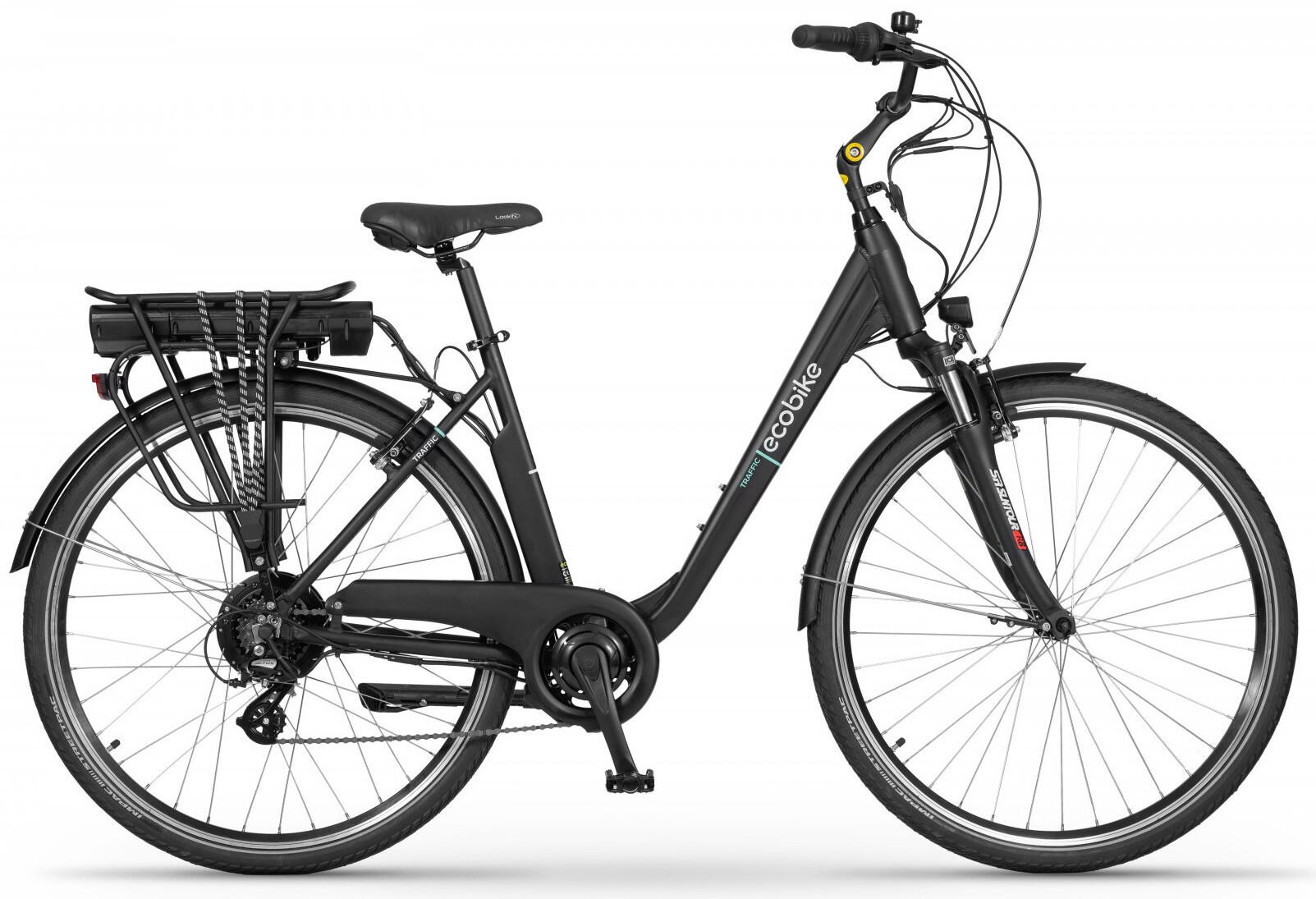 Rower elektryczny Ecobike Traffic D rama 19 czarny bateria 14,5ah