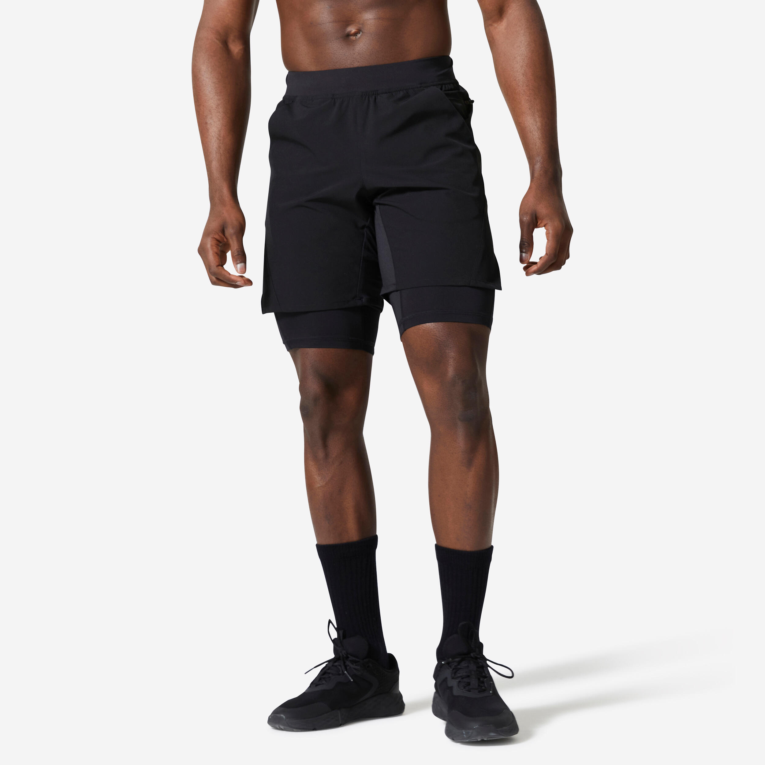 Spodenki fitness cardio męskie Domyos 2w1