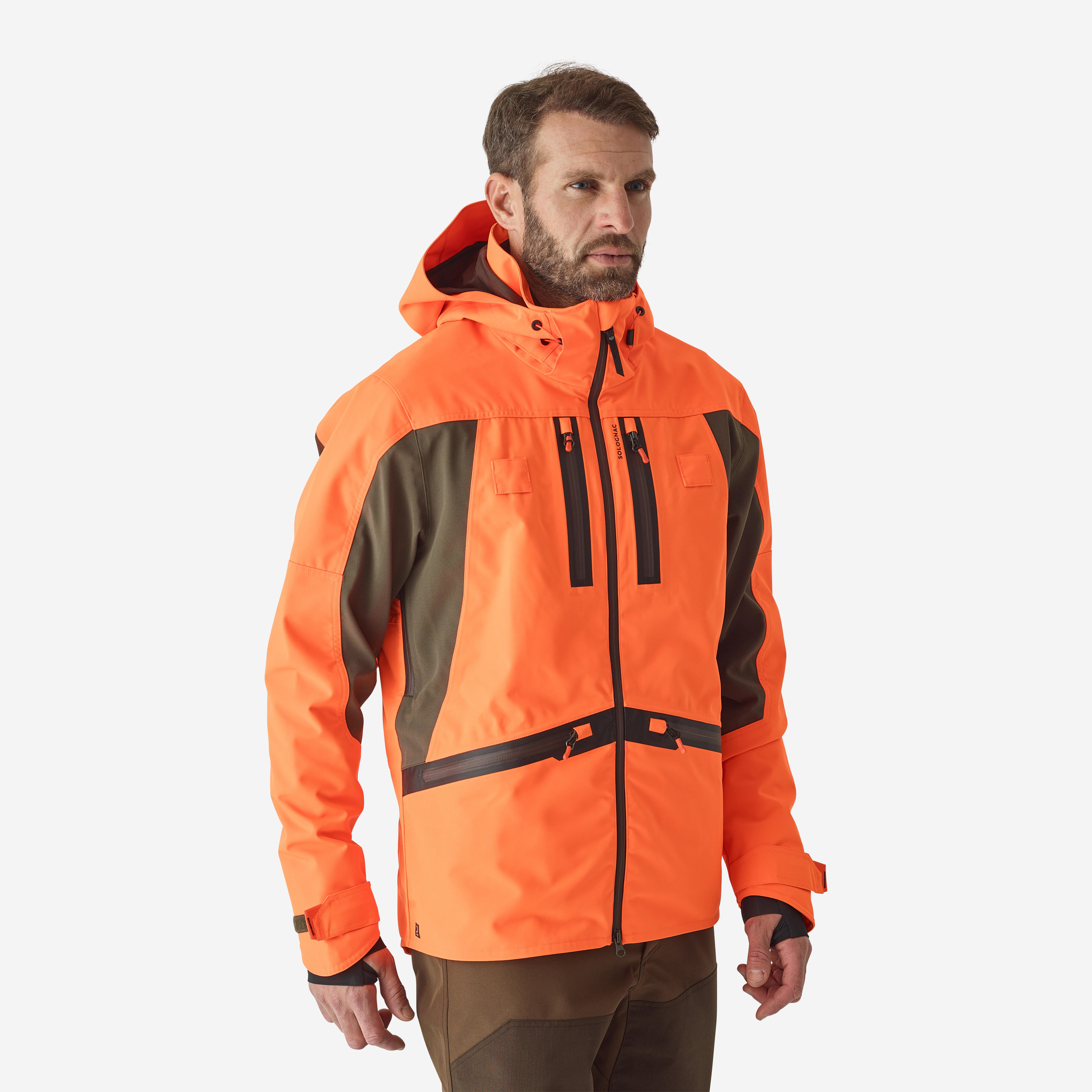 Kurtka Solognac Renfort 900 wodoodporna fluo