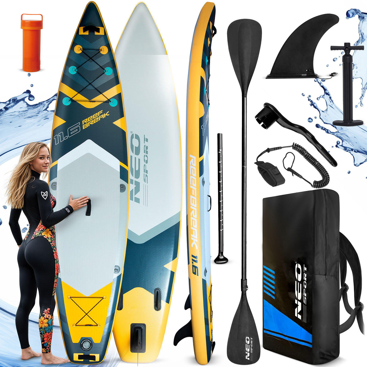 Deska SUP do pływania pompowana Stand Up Paddle Reefbreak 350cm Neo-Sport