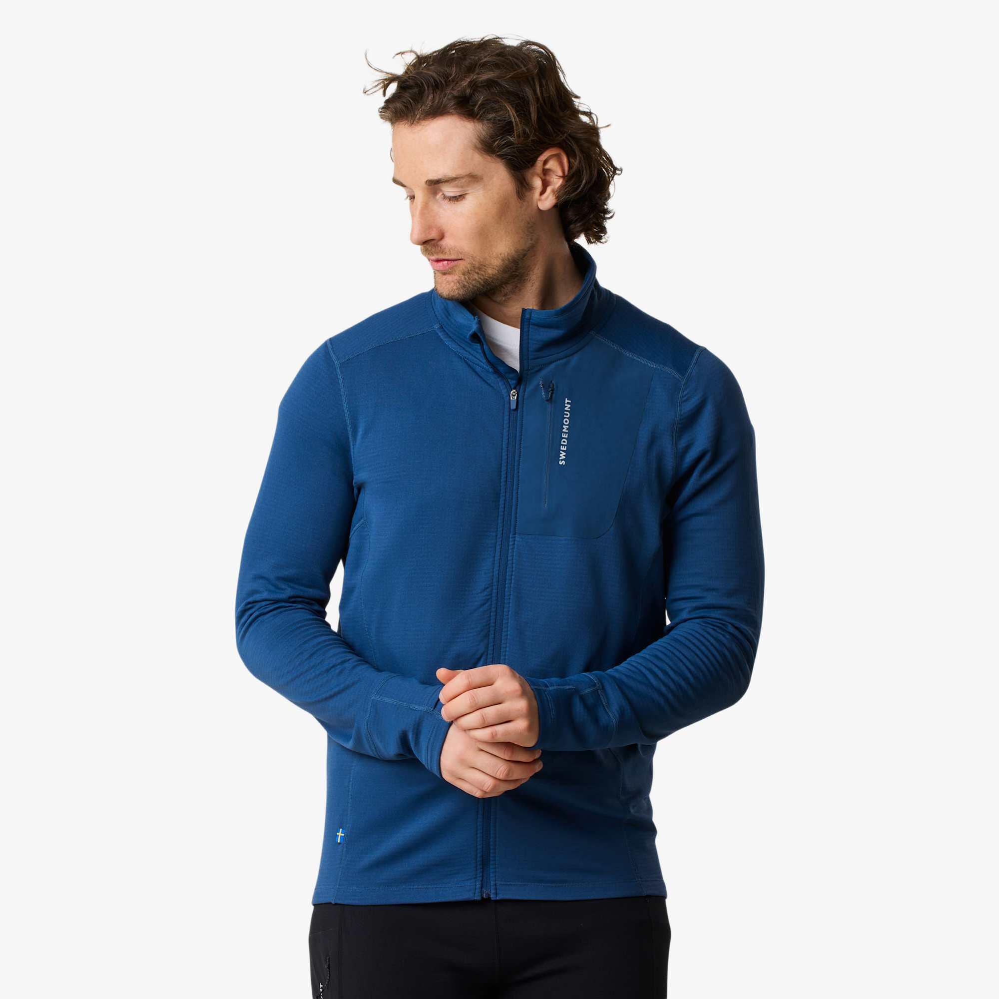 Sweter Wędrówki męski Swedemount Ultra Light Tech Midlayer Full Zip oddychający