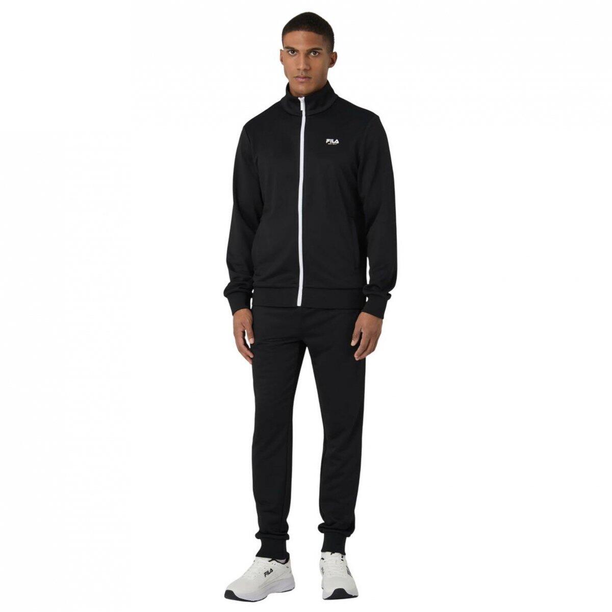 Dres męski do biegania Fila Saluzzo Slim Logo Track Set czarny