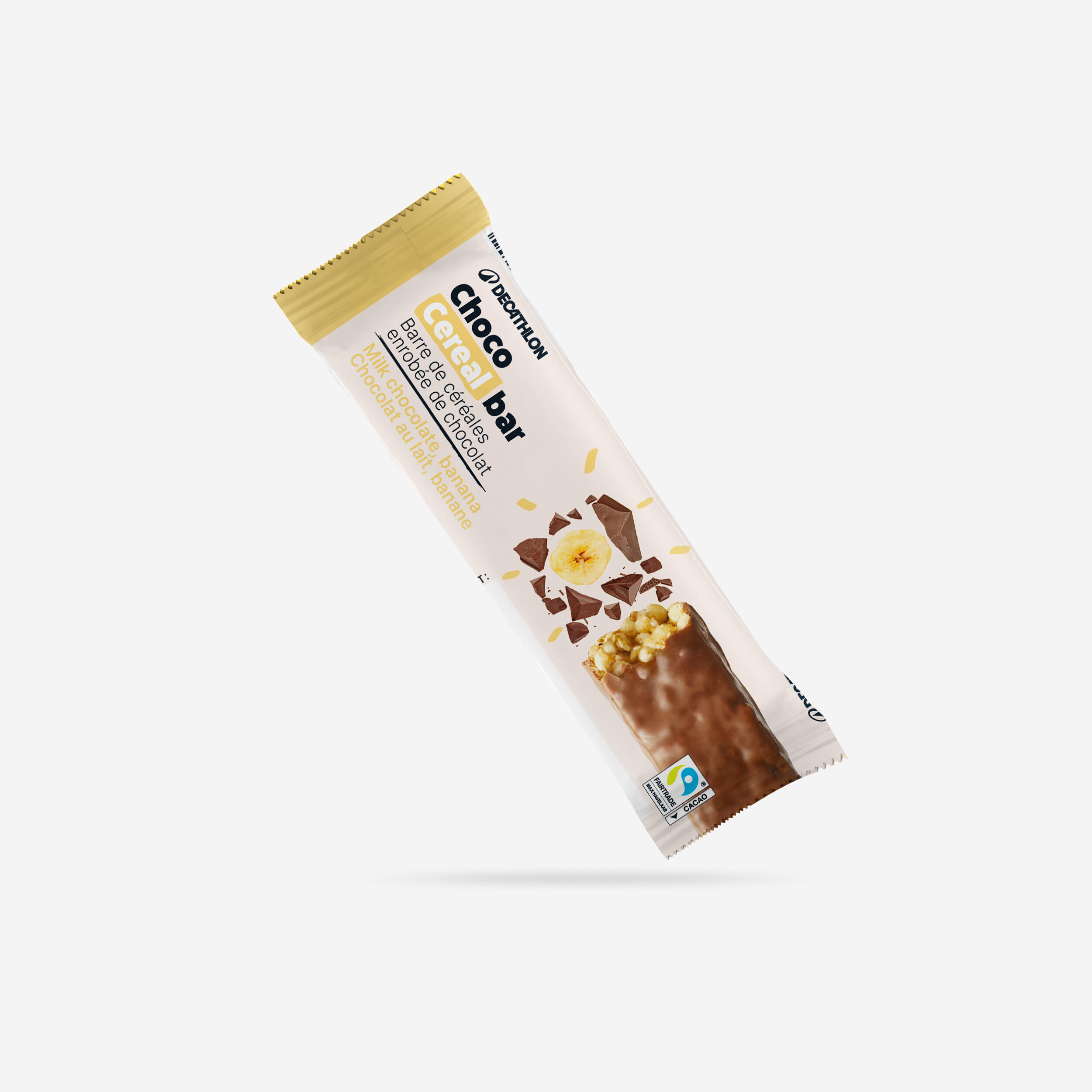 Baton zbożowy bananowy w polewie z mlecznej czekolady x1