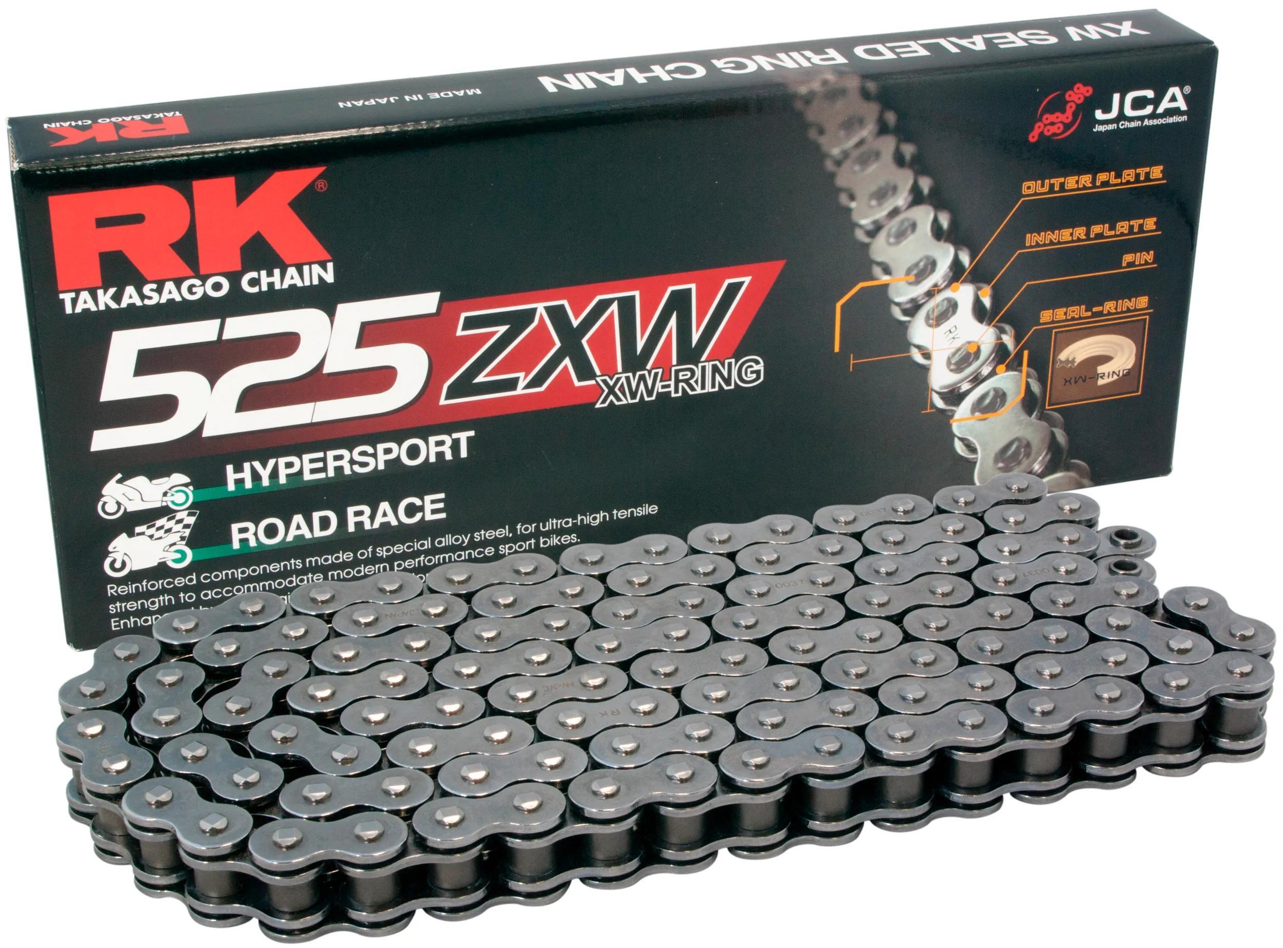 Łańcuch rowerowy RK 525 ZXW 124 N szary otwarty