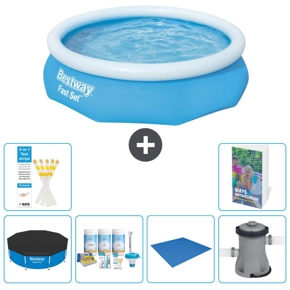 BESTWAY Basen Fast Set Okrągły - 305x76 cm - 7-częściowy S77