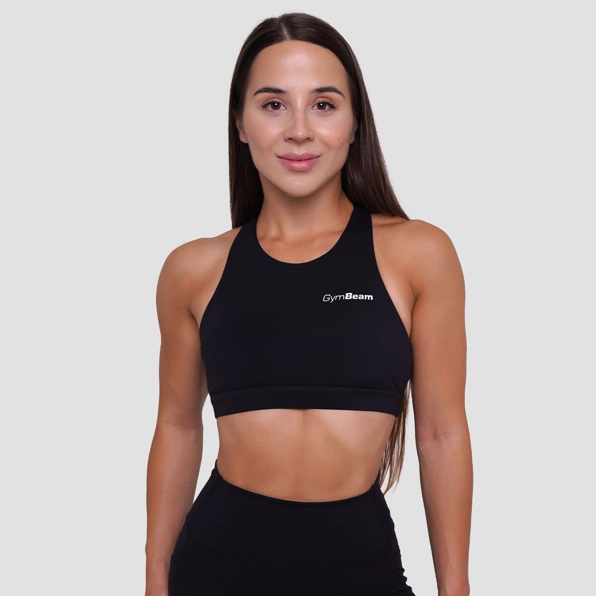 Biustonosz sportowy damski fitness bez zapięcia czarny Ignite